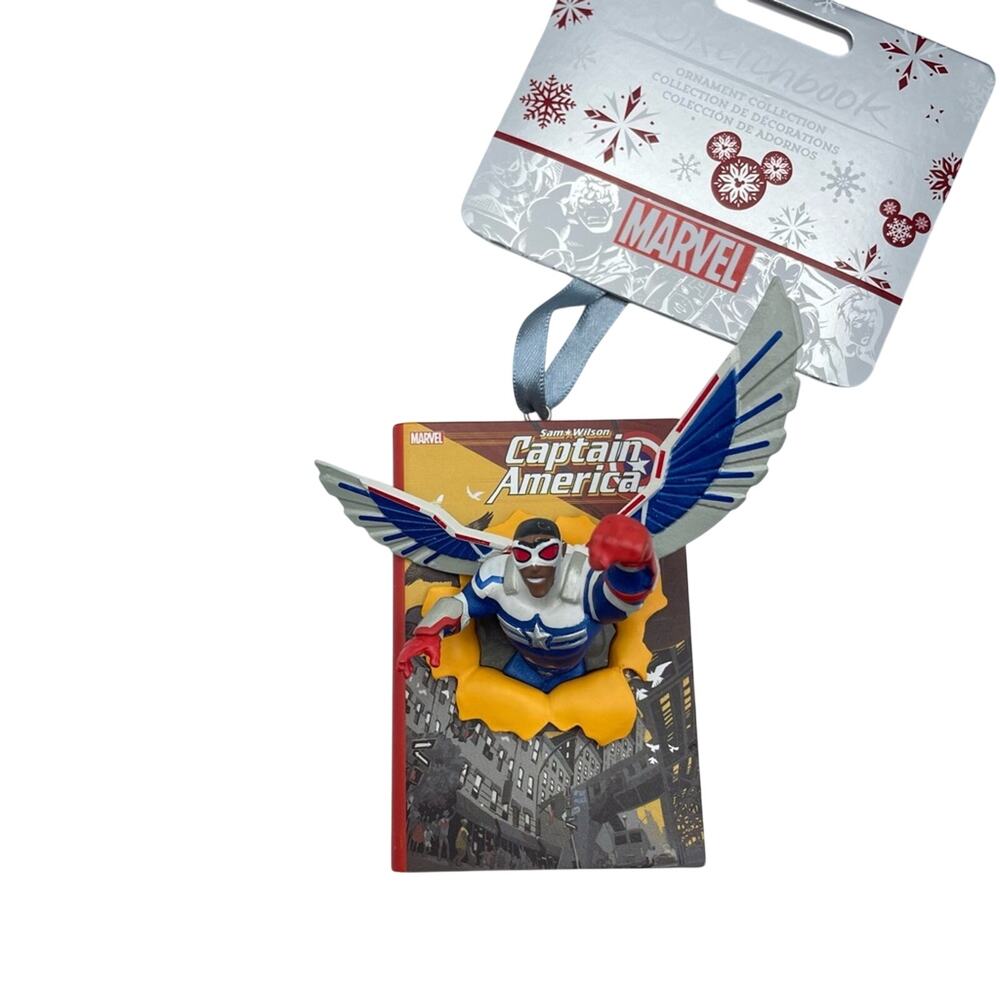 Disney X Marvel Sketchbook Captain America Collectible Christmas Ornaments NEW
